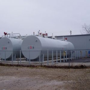 Avery Oil Bulk Plant with petroleum storage bins in Jackson, Michigan