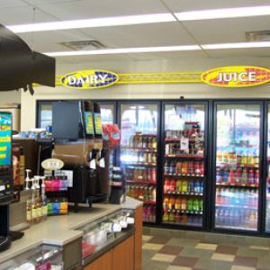 PS Foodmart internal with various drinks in HIllsdale, Michigan