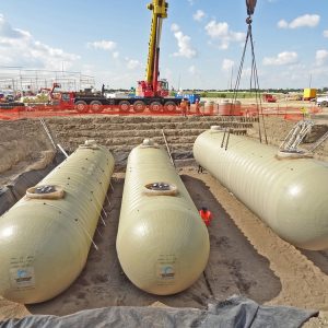 Construction site and installation of petroleum storage units